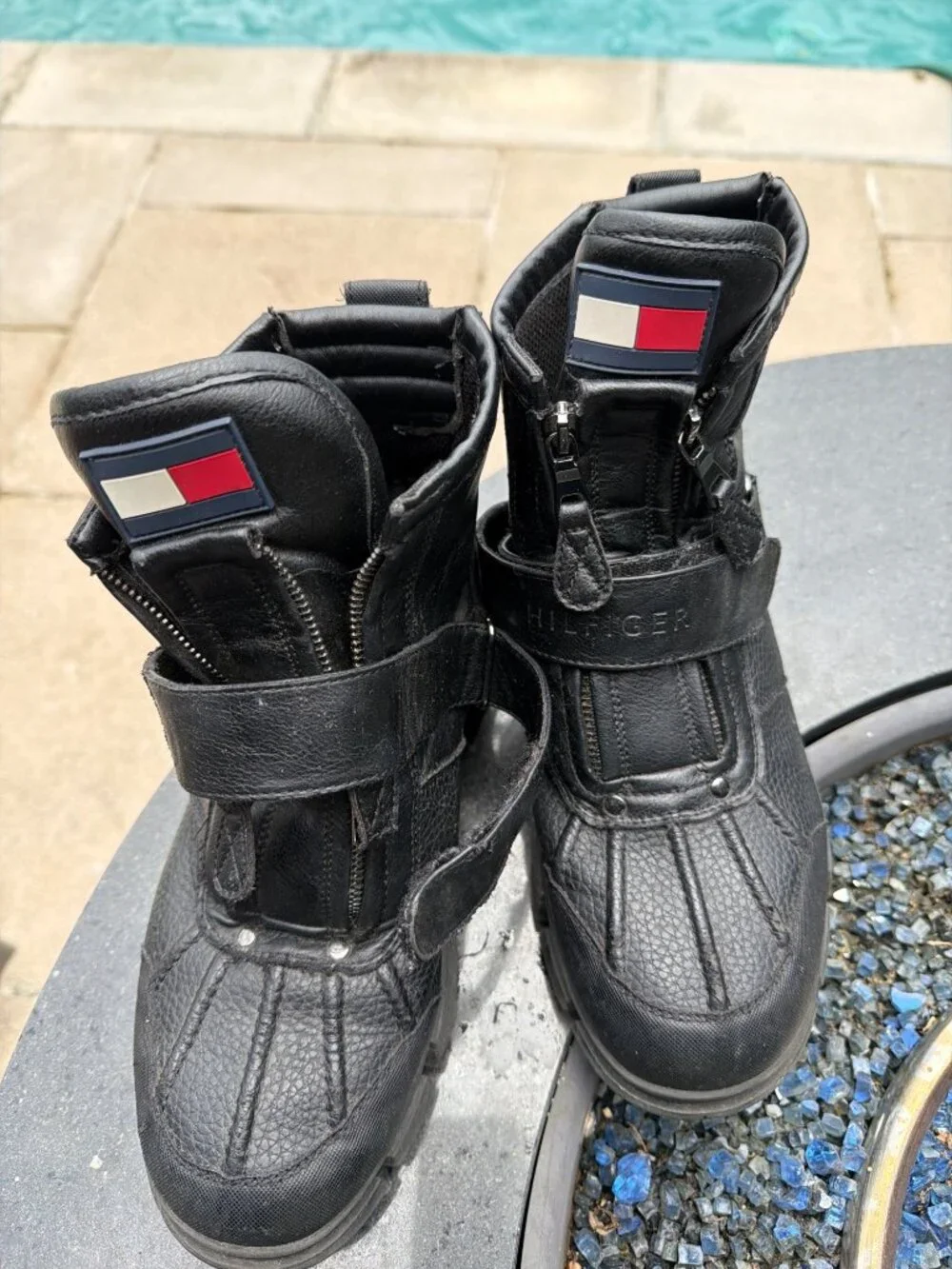 Tommy Hilfiger Men's Black Imperial Zip Boots Size 8